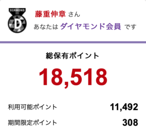 毎月1万〜2万ポイント貯まってます